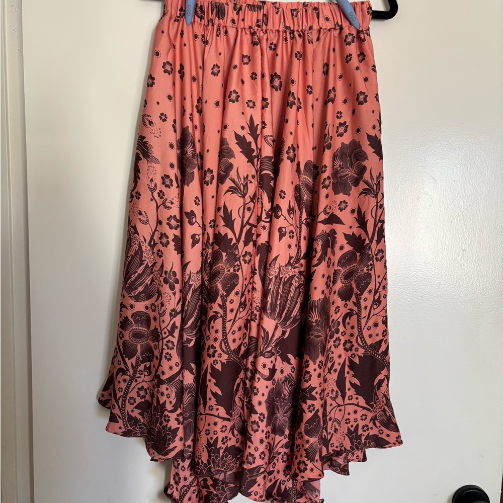 Anthropologie Florence Balducci Coral Floral Skirt Small